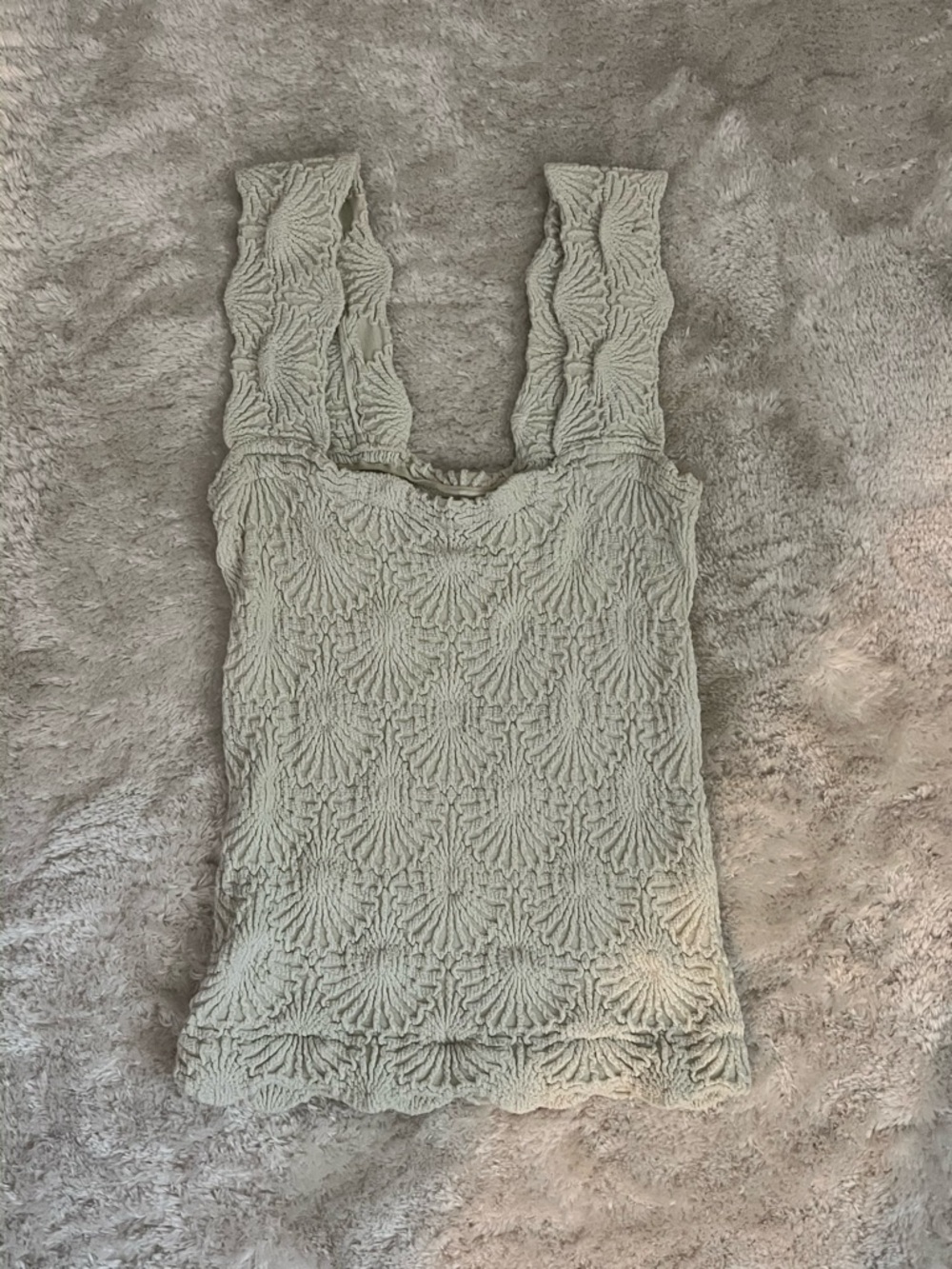 FP Size S Textured Cream Tank Top
